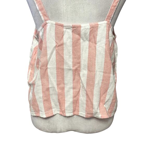 Abound Crop Tank Top Striped Sleeveless Pullover Linen Blend White Pink W L NWOT - Picture 6 of 8